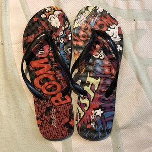 Comic book sandals/flip flops